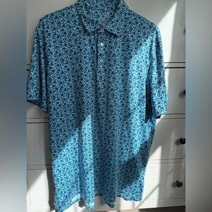 Men’s Southern Tide Blue Patterned Polo Shirt
